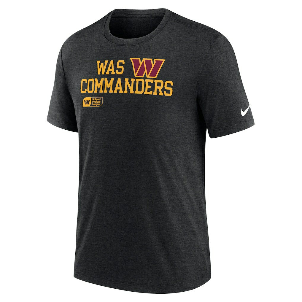 Washington Commanders Overlap Lockup Tri-Blend T-Shirt - Black - Nike