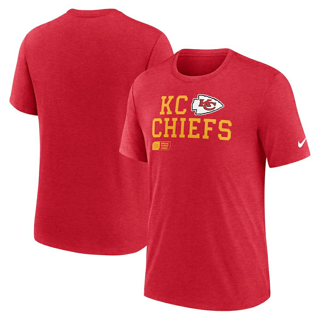 Kansas City Chiefs Overlap Lockup Tri-Blend T-Shirt - Red - Nike