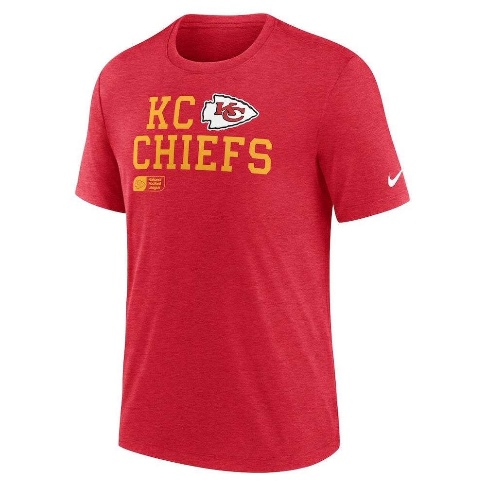 Kansas City Chiefs Overlap Lockup Tri-Blend T-Shirt - Red - Nike