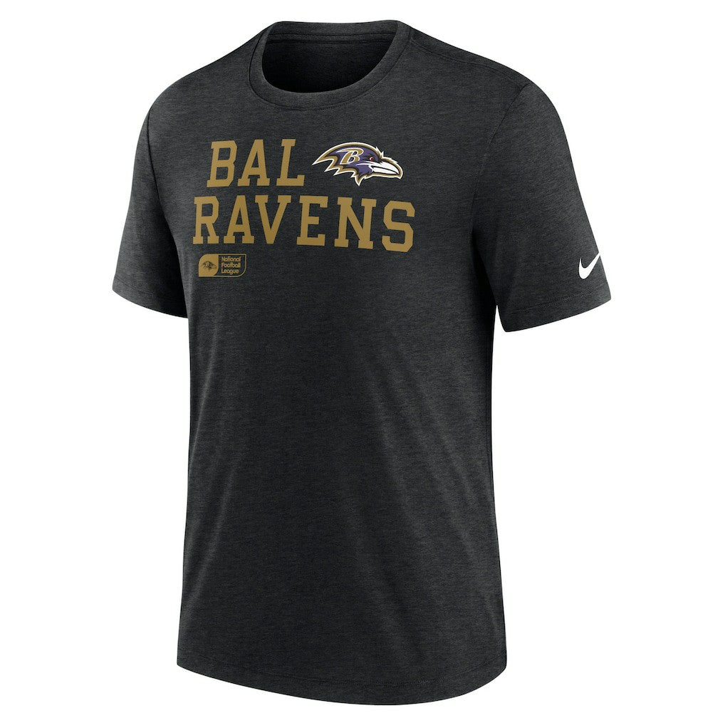 Baltimore Ravens Overlap Lockup Tri-Blend T-Shirt - Black - Nike