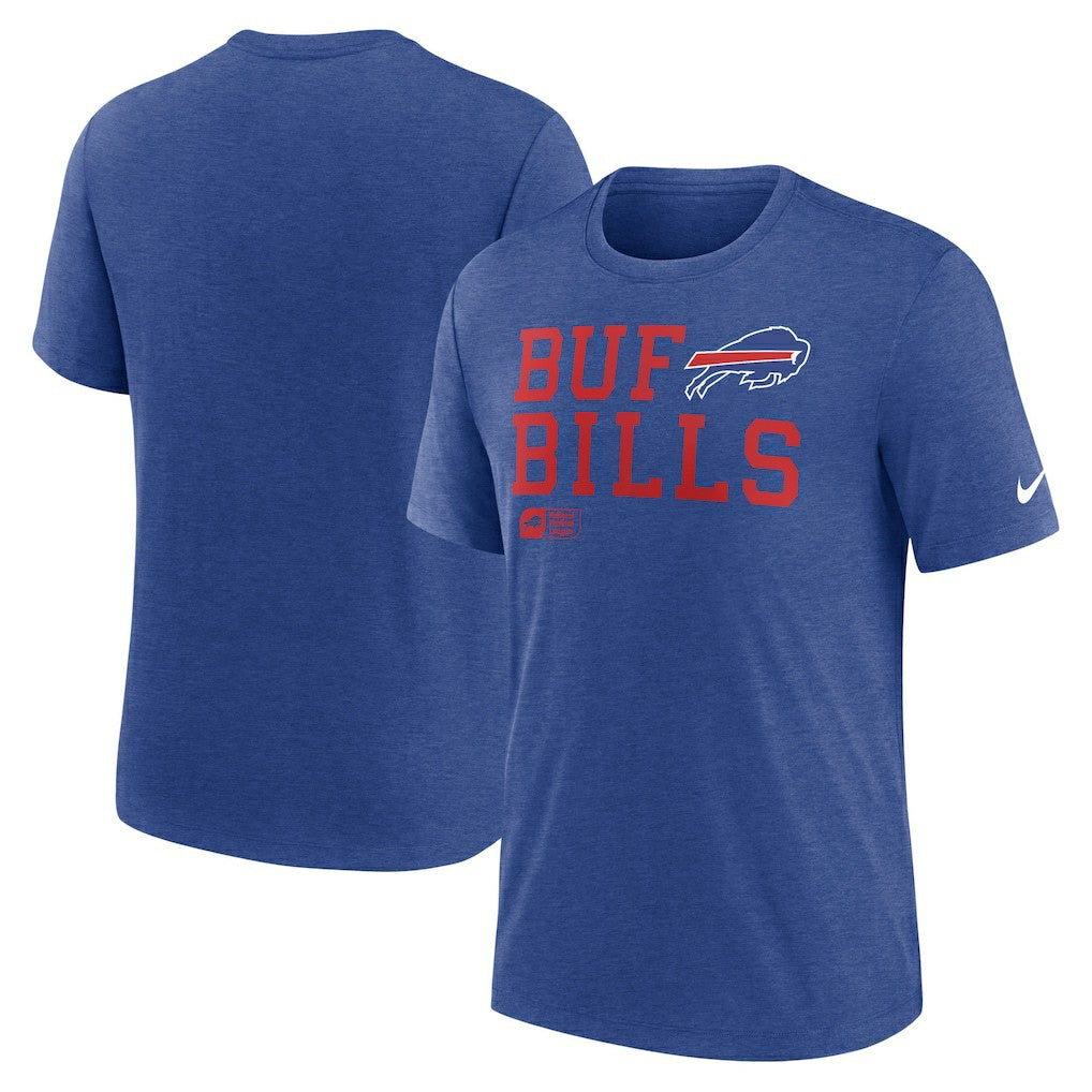 Buffalo Bills Overlap Lockup Tri-Blend T-Shirt - Royal - Nike