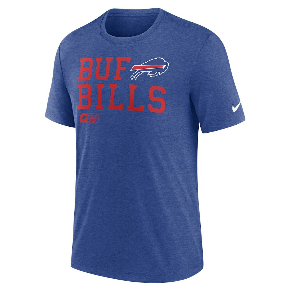 Buffalo Bills Overlap Lockup Tri-Blend T-Shirt - Royal - Nike