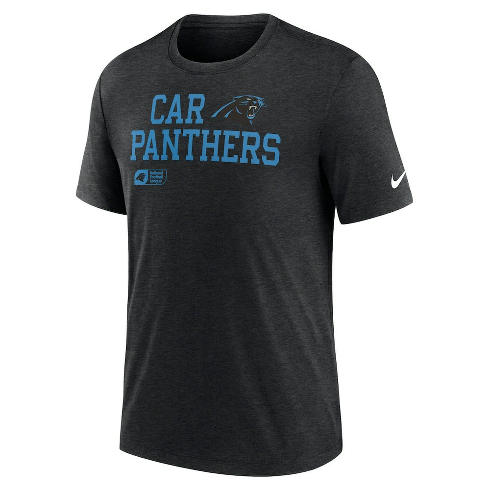 Carolina Panthers Overlap Lockup Tri-Blend T-Shirt - Black - Nike