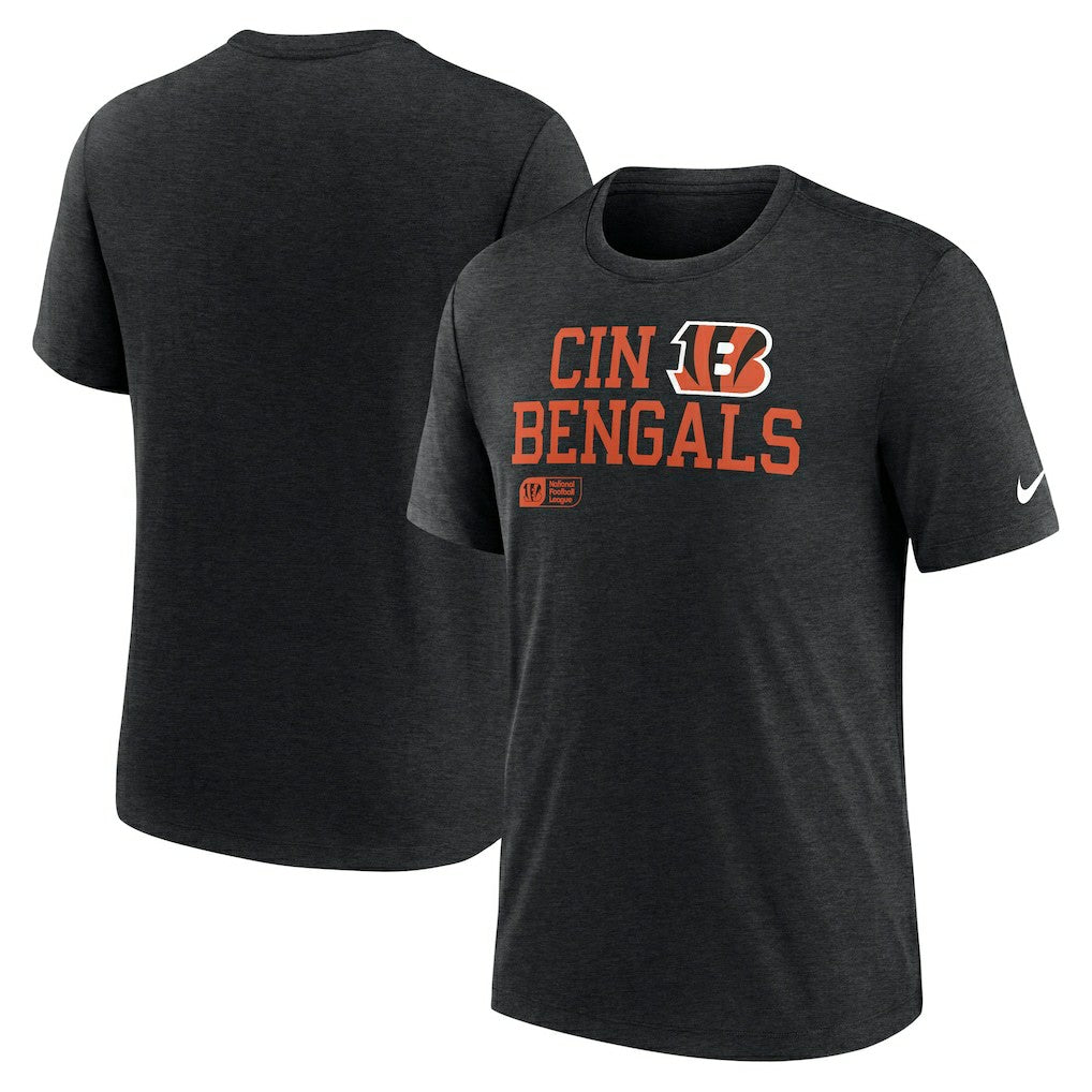 Cincinnati Bengals Overlap Lockup Tri-Blend T-Shirt - Black - Nike