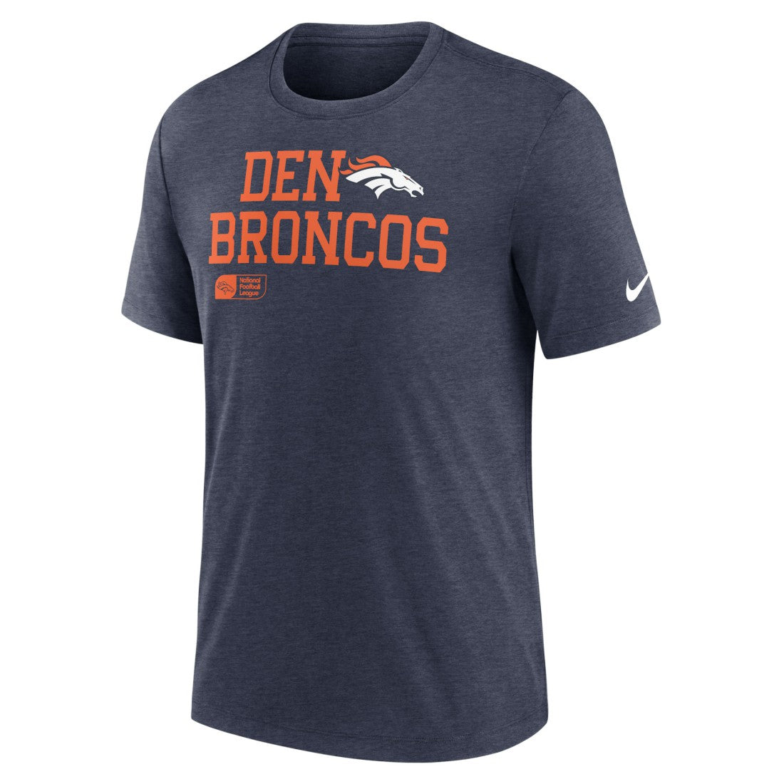 Denver Broncos Overlap Lockup Tri-Blend T-Shirt - Navy - Nike