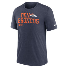 Denver Broncos Overlap Lockup Tri-Blend T-Shirt - Navy - Nike