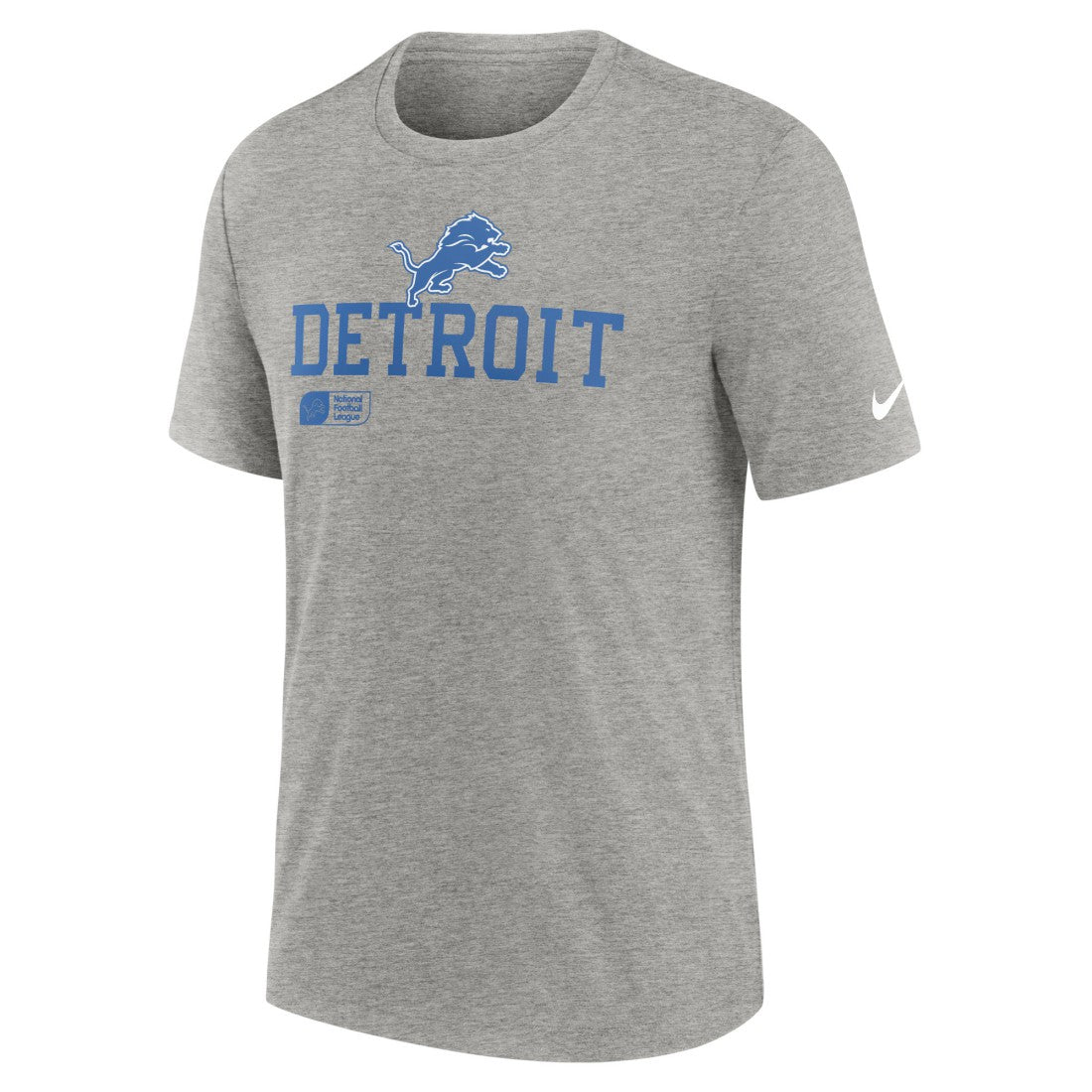 Detroit Lions Overlap Lockup Tri-Blend T-Shirt - Heather Gray - Nike