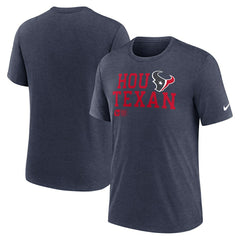 Houston Texans Overlap Lockup Tri-Blend T-Shirt - Navy - Nike