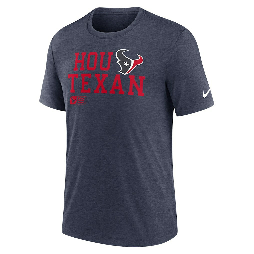Houston Texans Overlap Lockup Tri-Blend T-Shirt - Navy - Nike