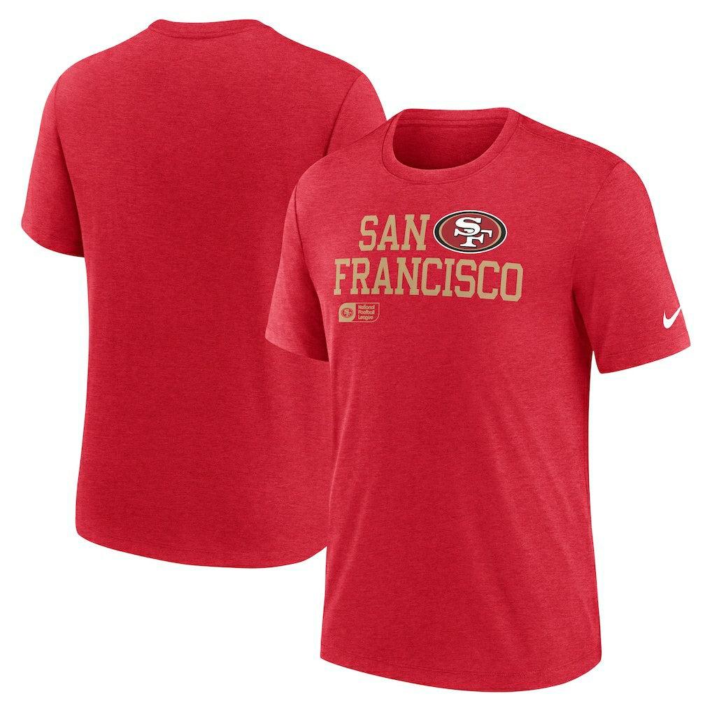 San Francisco 49ers Overlap Lockup Tri-Blend T-Shirt - Scarlet - Nike