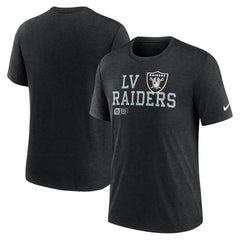 Las Vegas Raiders Overlap Lockup Tri-Blend T-Shirt - Black - Nike