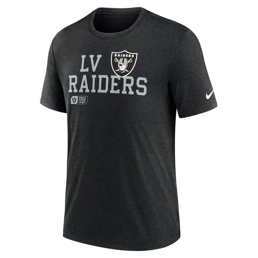 Las Vegas Raiders Overlap Lockup Tri-Blend T-Shirt - Black - Nike