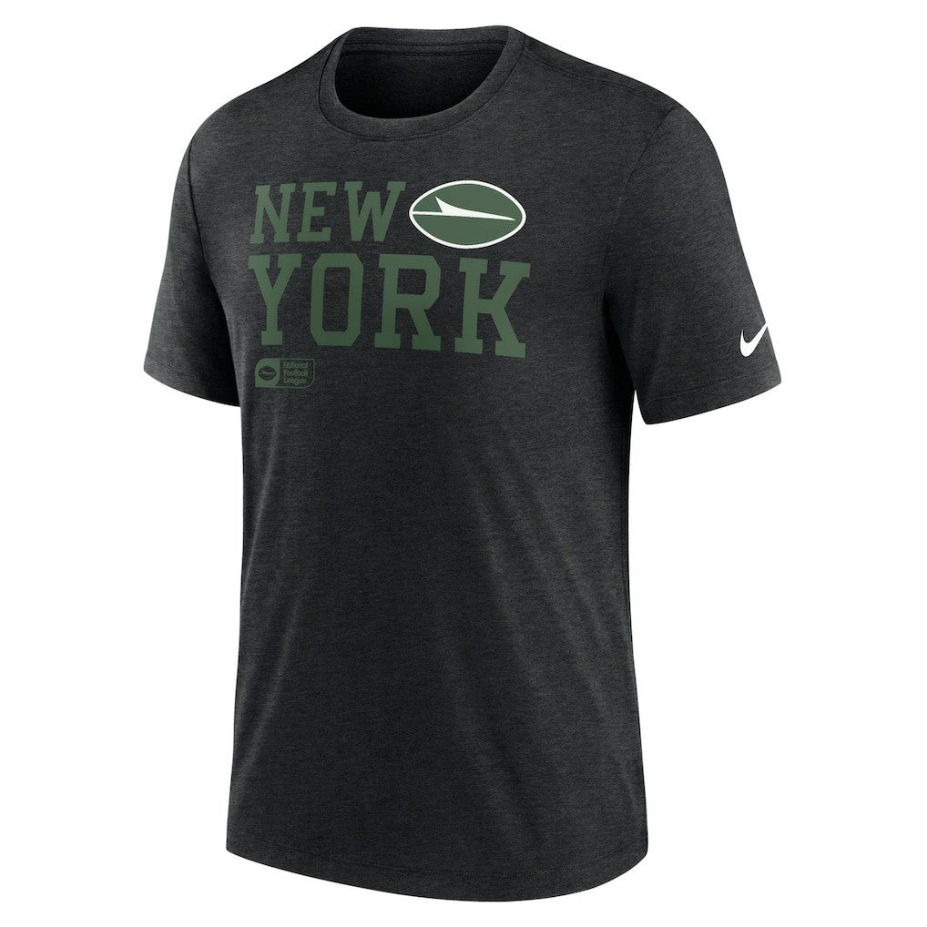 New York Jets Overlap Lockup Tri-Blend T-Shirt - Black - Nike