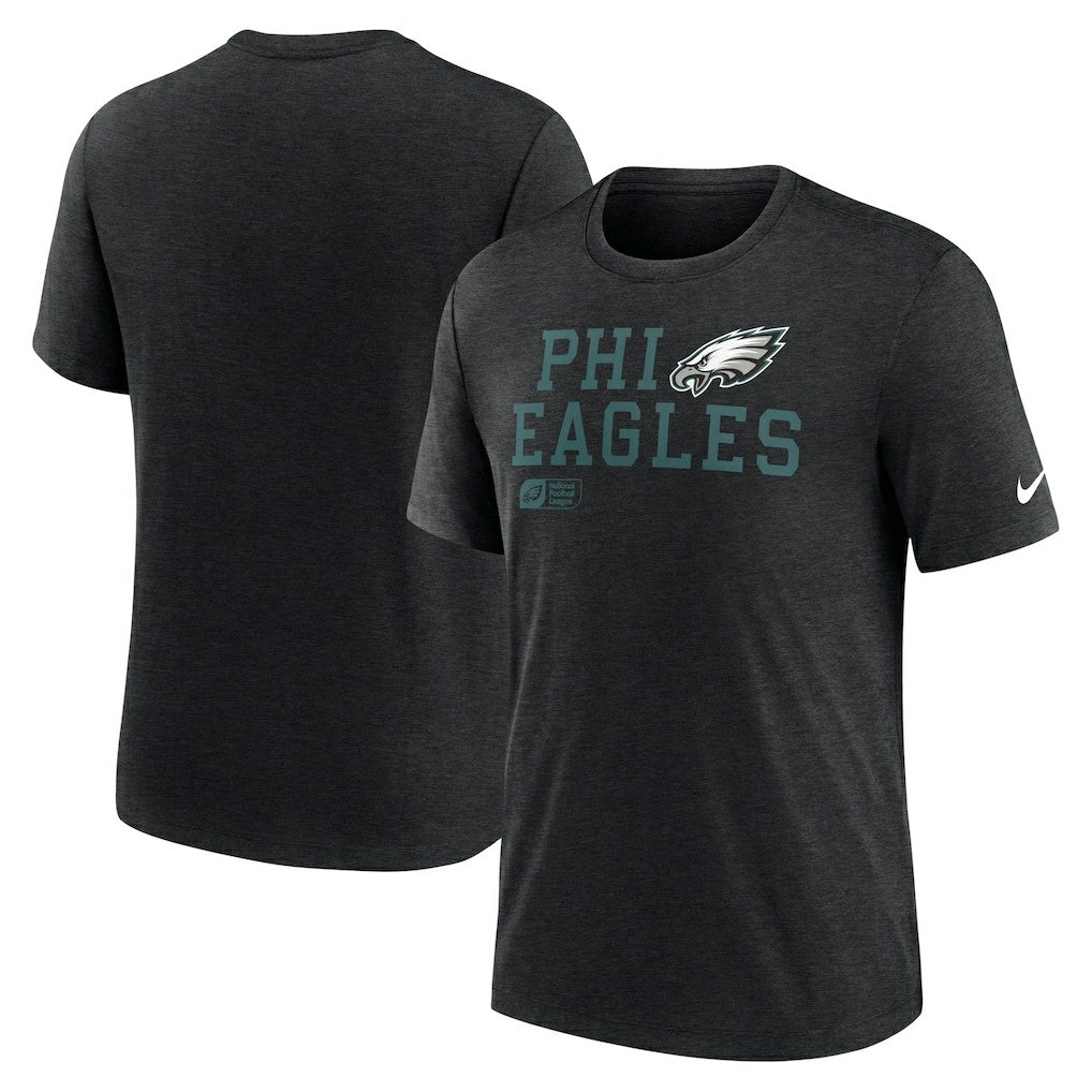 Philadelphia Eagles Overlap Lockup Tri-Blend T-Shirt - Black - Nike
