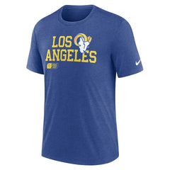 Los Angeles Rams Overlap Lockup Tri-Blend T-Shirt - Royal - Nike