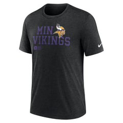 Minnesota Vikings Overlap Lockup Tri-Blend T-Shirt - Black - Nike