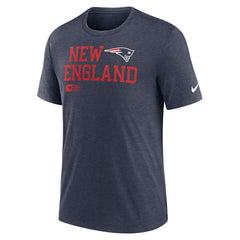 New England Patriots Overlap Lockup Tri-Blend T-Shirt - Navy - Nike