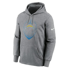 Los Angeles Chargers Icon Performance Pullover Hoodie - Heather Gray - Nike