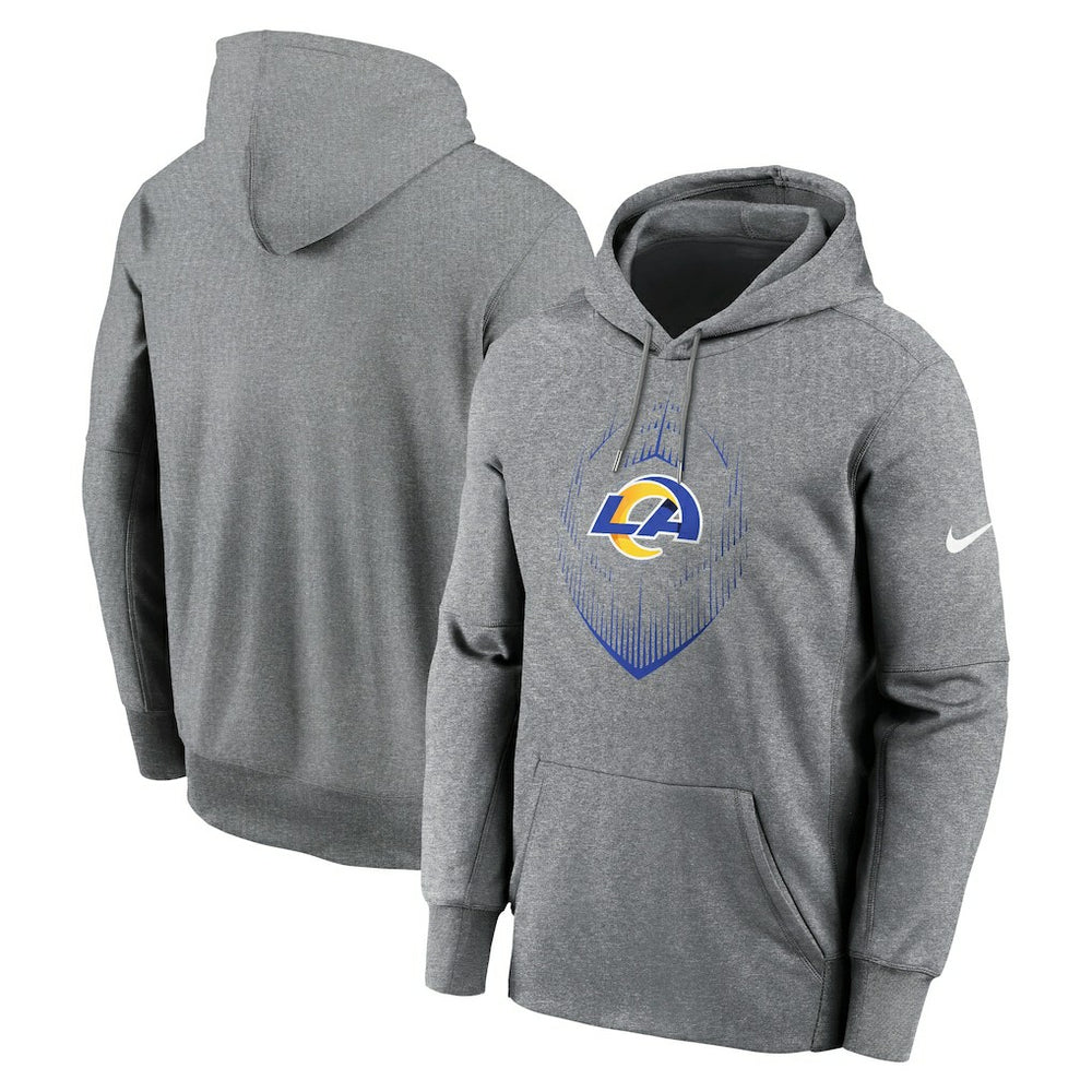 Los Angeles Rams Icon Performance Pullover Hoodie - Heather Gray - Nike