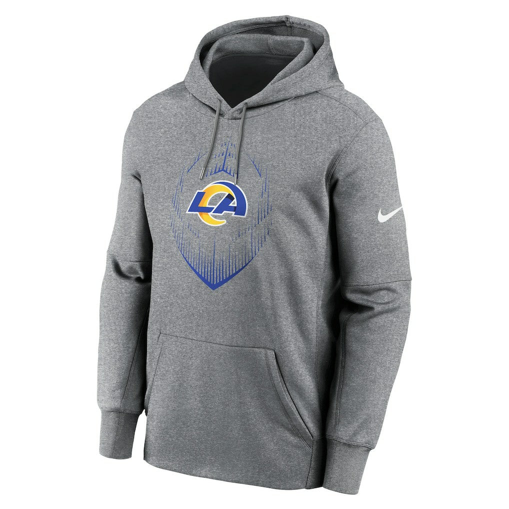 Los Angeles Rams Icon Performance Pullover Hoodie - Heather Gray - Nike
