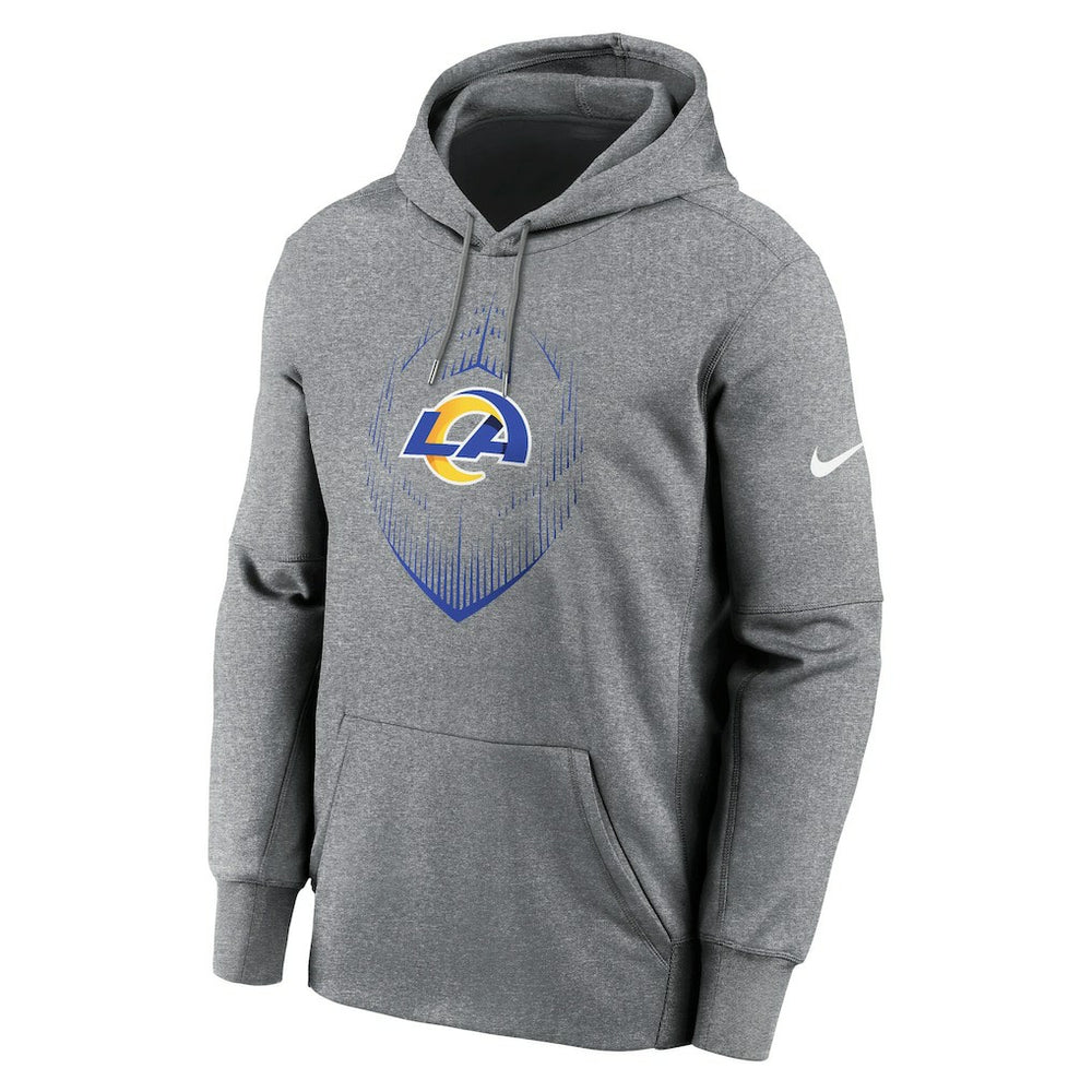 Los Angeles Rams Icon Performance Pullover Hoodie - Heather Gray - Nike