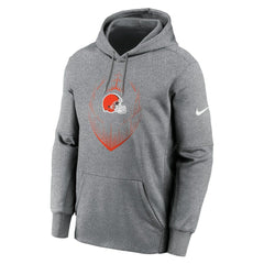 Cleveland Browns Icon Performance Pullover Hoodie - Heather Gray - Nike