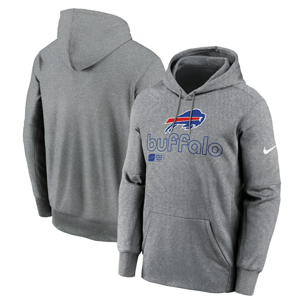 Buffalo Bills Performance Pullover Hoodie - Heather Gray - Nike