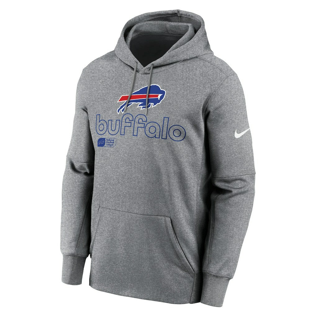 Buffalo Bills Performance Pullover Hoodie - Heather Gray - Nike