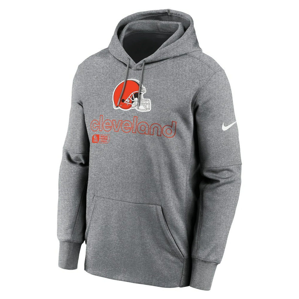 Cleveland Browns Performance Pullover Hoodie - Heather Gray - Nike