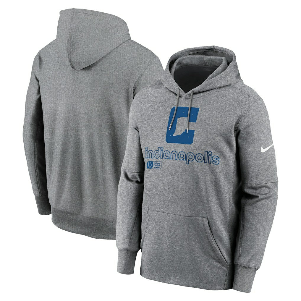 Indianapolis Colts Performance Pullover Hoodie - Heather Gray - Nike