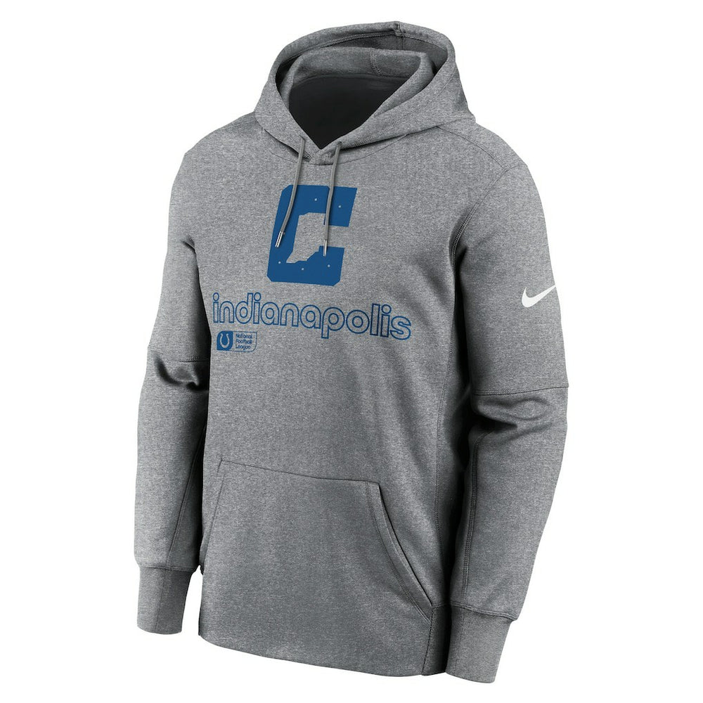 Indianapolis Colts Performance Pullover Hoodie - Heather Gray - Nike