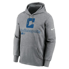 Indianapolis Colts Performance Pullover Hoodie - Heather Gray - Nike