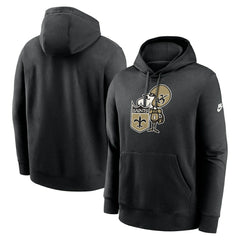 New Orleans Saints Rewind Club Logo Pullover Hoodie - Black - Nike