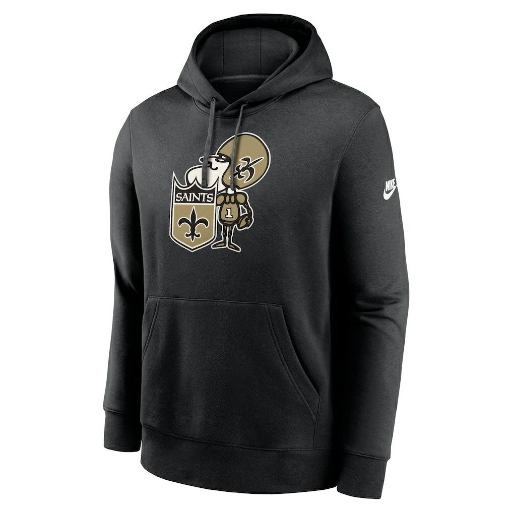New Orleans Saints Rewind Club Logo Pullover Hoodie - Black - Nike