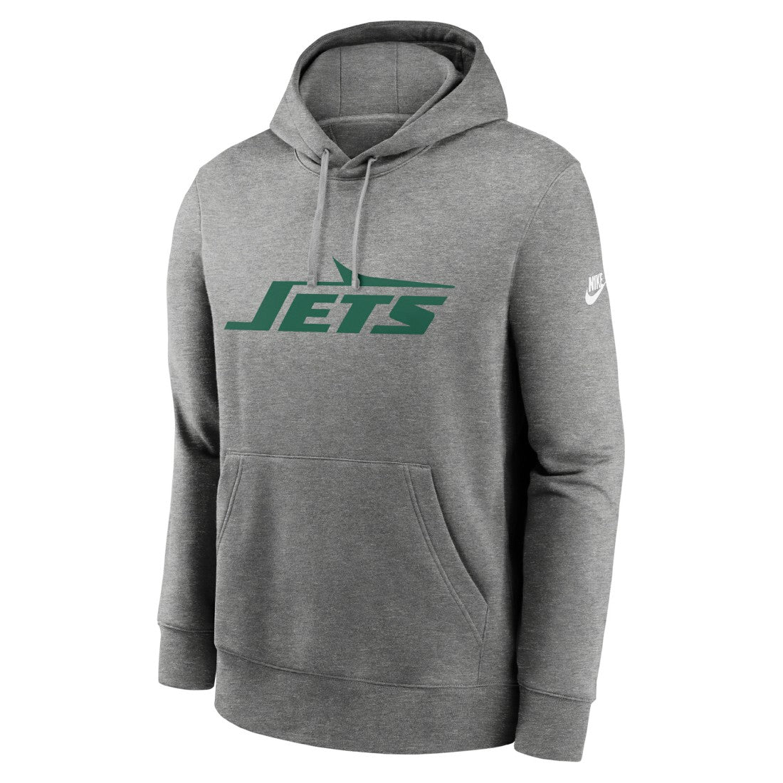 New York Jets Rewind Club Logo Pullover Hoodie - Heather Gray - Nike