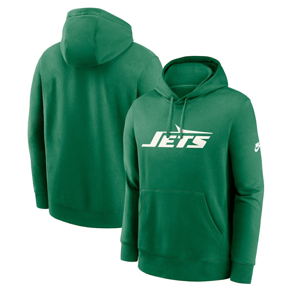 New York Jets Rewind Club Logo Pullover Hoodie - Kelly Green - Nike