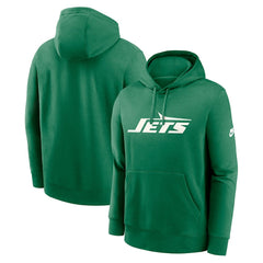 New York Jets Rewind Club Logo Pullover Hoodie - Kelly Green - Nike