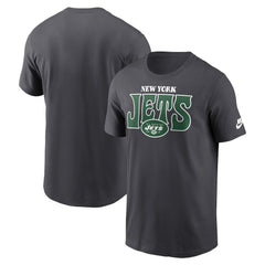 New York Jets Rewind Stack Essential T-Shirt - Charcoal - Nike