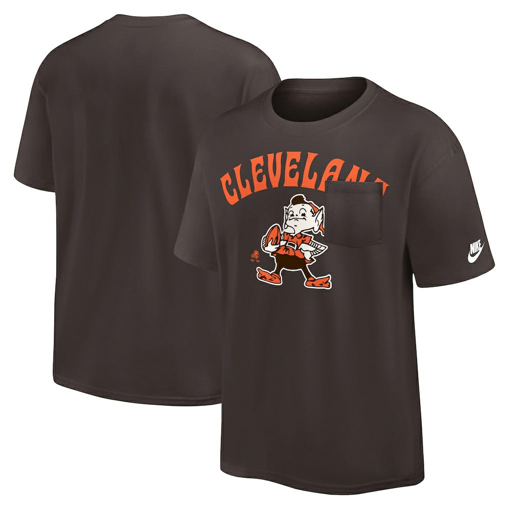 Cleveland Browns Rewind Heavy Max90 Pocket T-Shirt - Brown - Nike