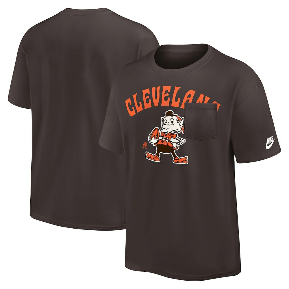 Cleveland Browns Rewind Heavy Max90 Pocket T-Shirt - Brown - Nike