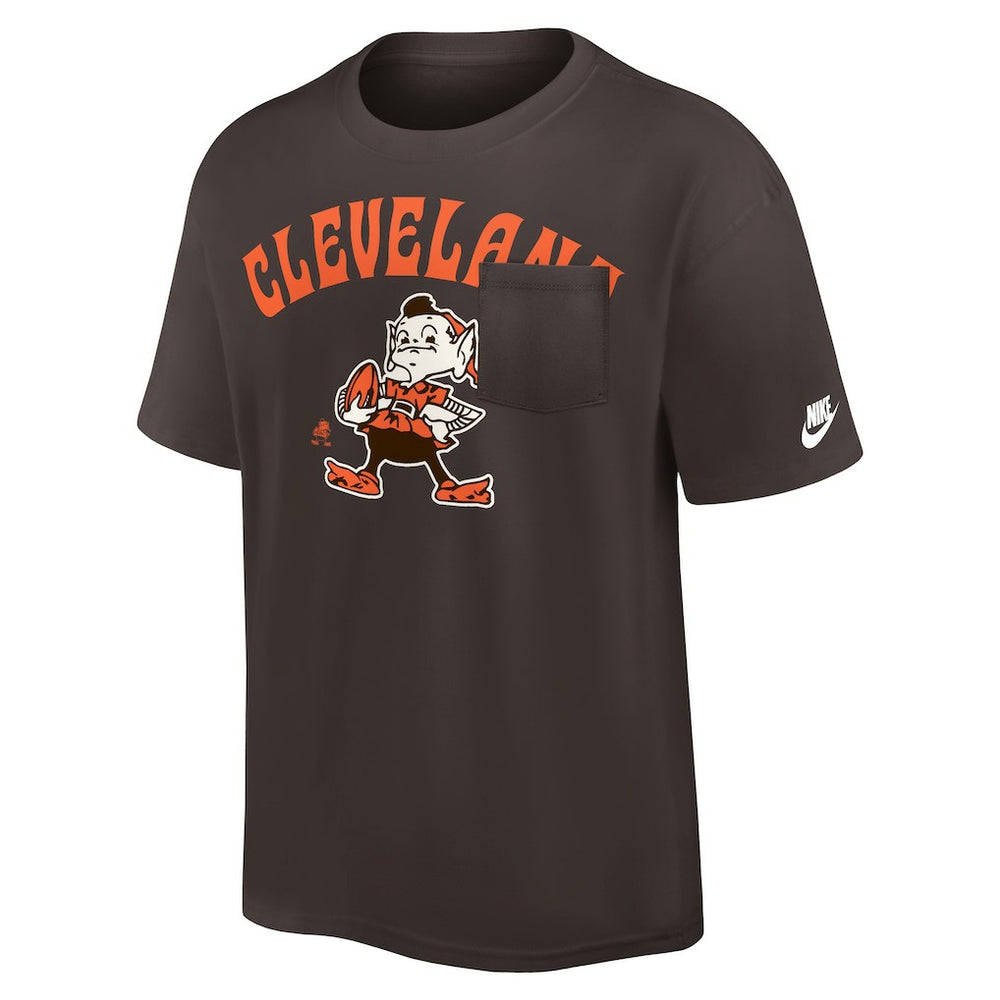 Cleveland Browns Rewind Heavy Max90 Pocket T-Shirt - Brown - Nike