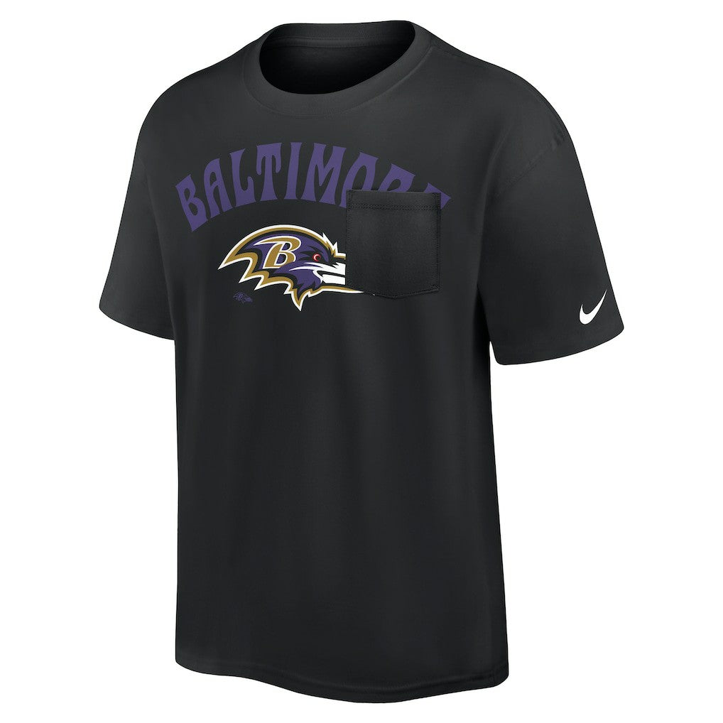 Baltimore Ravens Rewind Heavy Max90 Pocket T-Shirt - Black - Nike