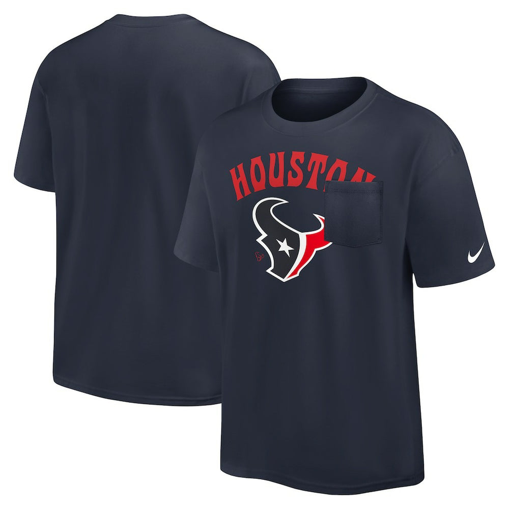 Houston Texans Rewind Heavy Max90 Pocket T-Shirt - Navy - Nike