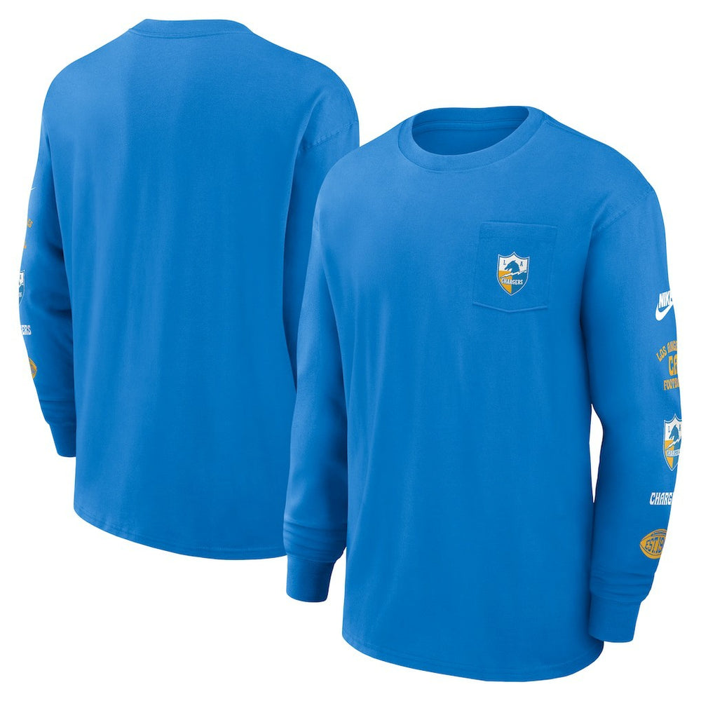 Los Angeles Chargers Rewind Heavy Max90 Pocket Long Sleeve T-Shirt - Powder Blue - Nike