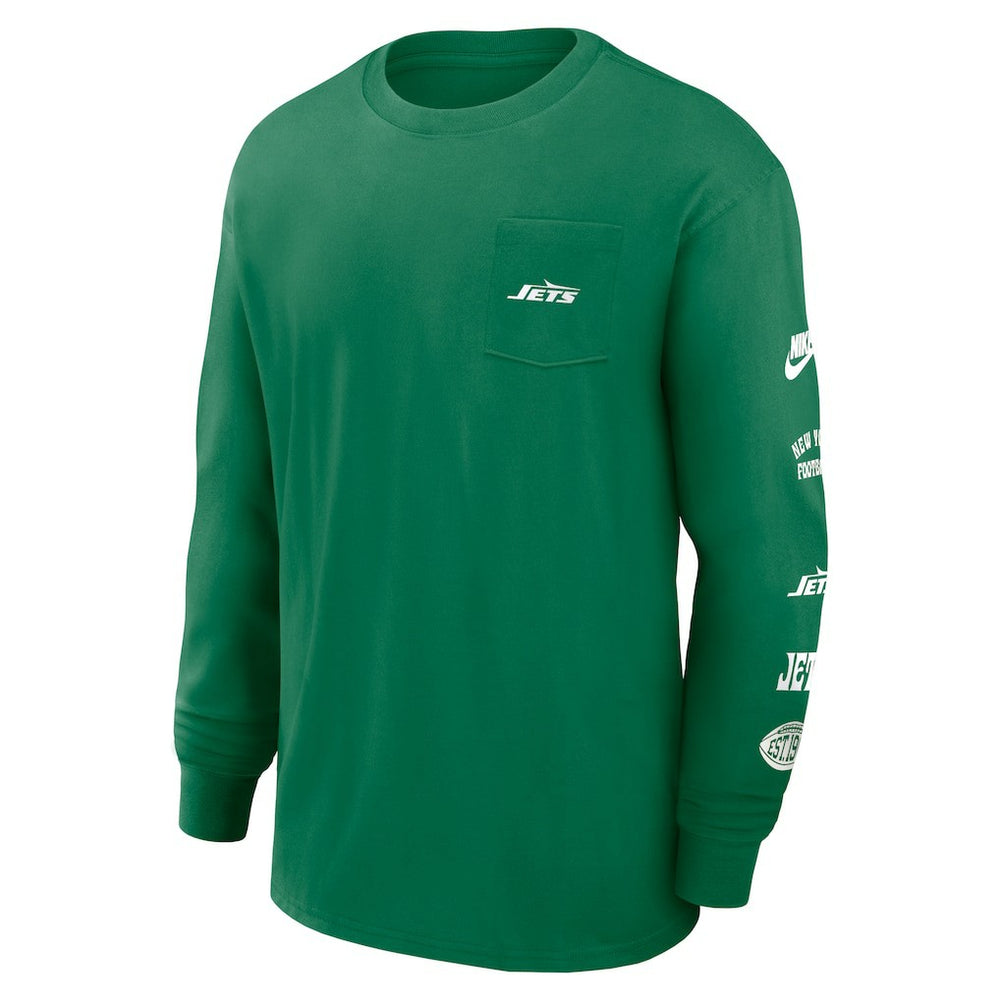 New York Jets Rewind Heavy Max90 Pocket Long Sleeve T-Shirt - Green - Nike