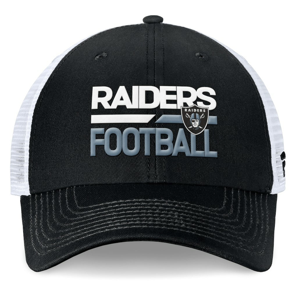 Las Vegas Raiders Upper Trucker Adjustable Hat - Black/White - Fanatics