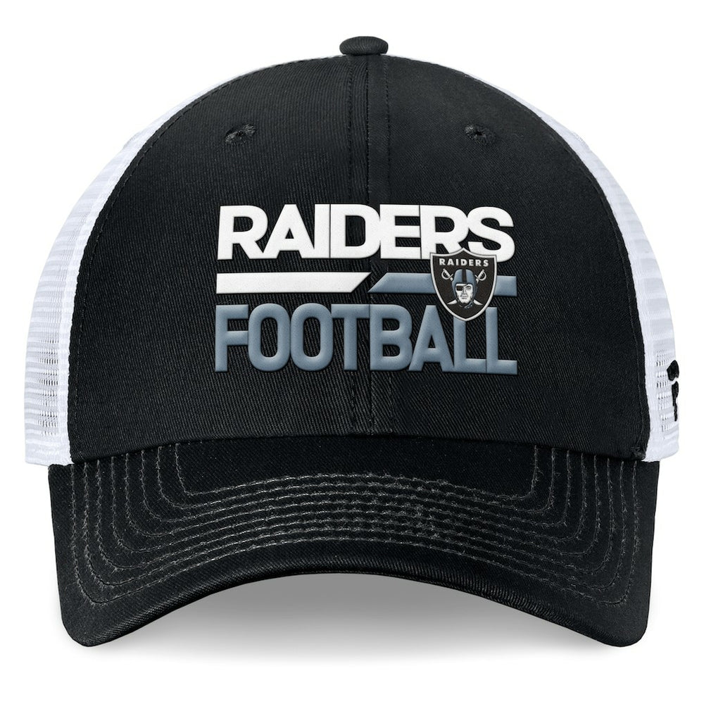 Las Vegas Raiders Upper Trucker Adjustable Hat - Black/White - Fanatics