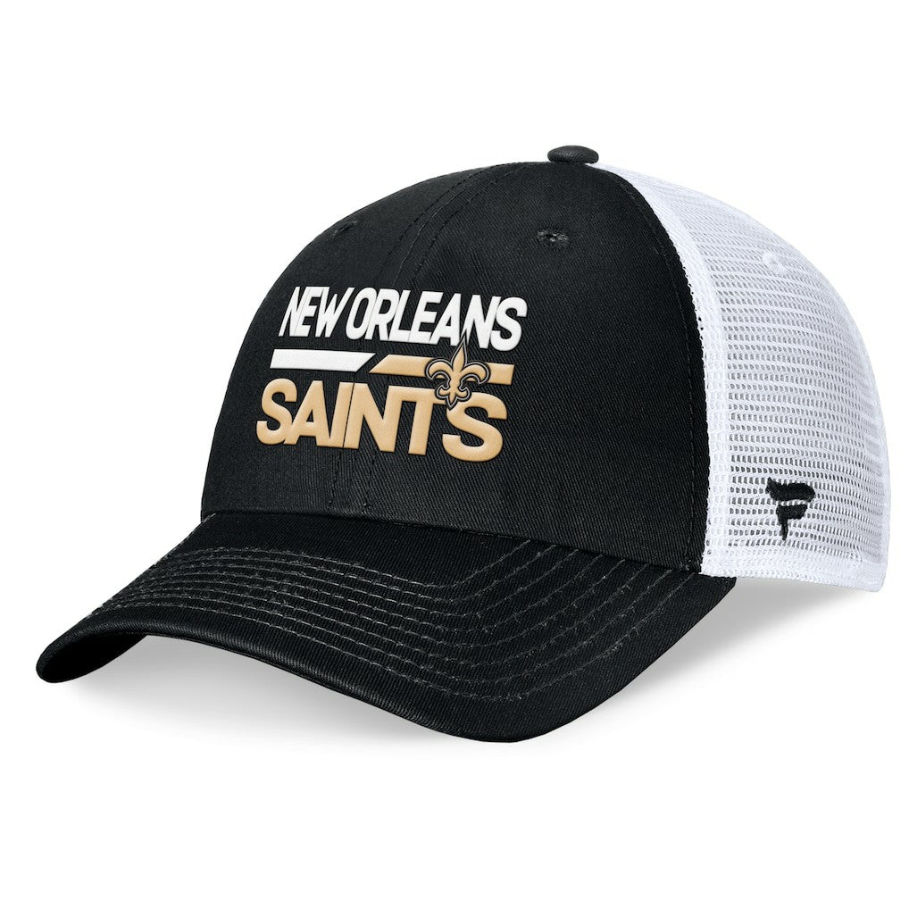 New Orleans Saints Upper Trucker Adjustable Hat - Black/White - Fanatics