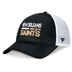 New Orleans Saints Upper Trucker Adjustable Hat - Black/White - Fanatics