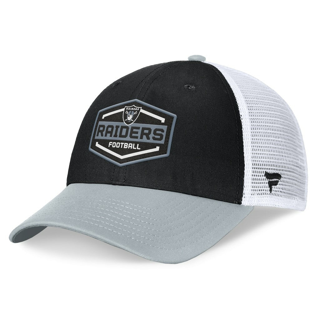 Las Vegas Raiders Bench Trucker Adjustable Hat - Black/Silver - Fanatics